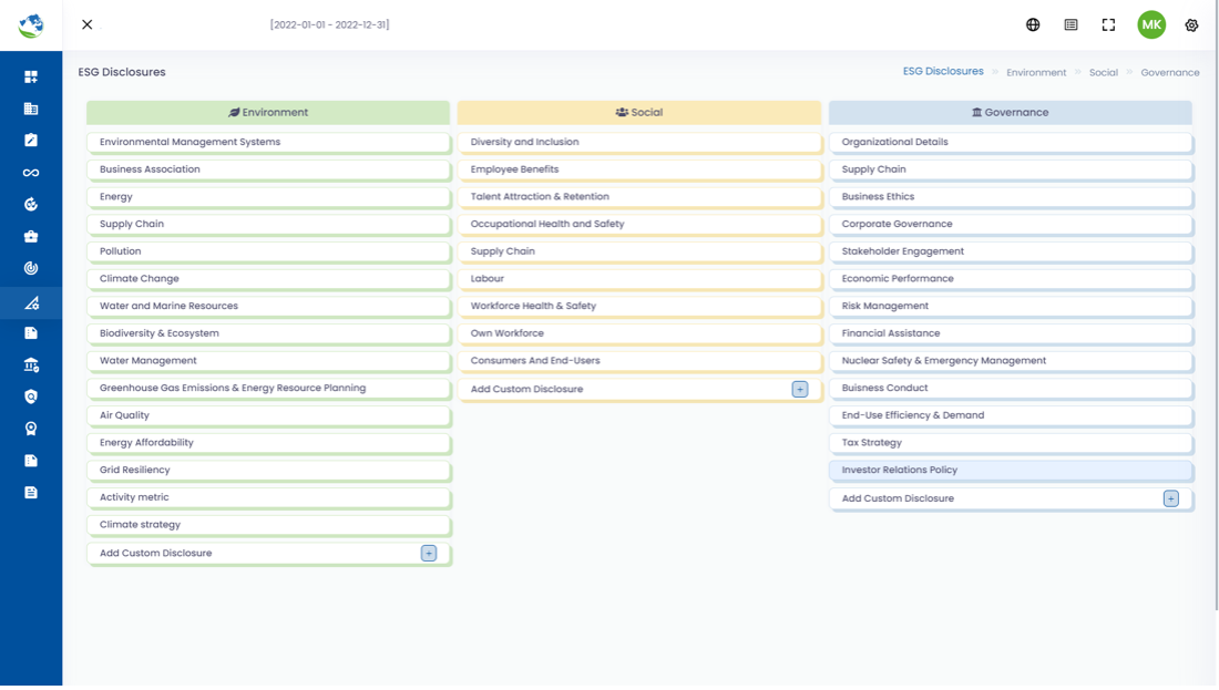 screenshot of EcoActive ESG